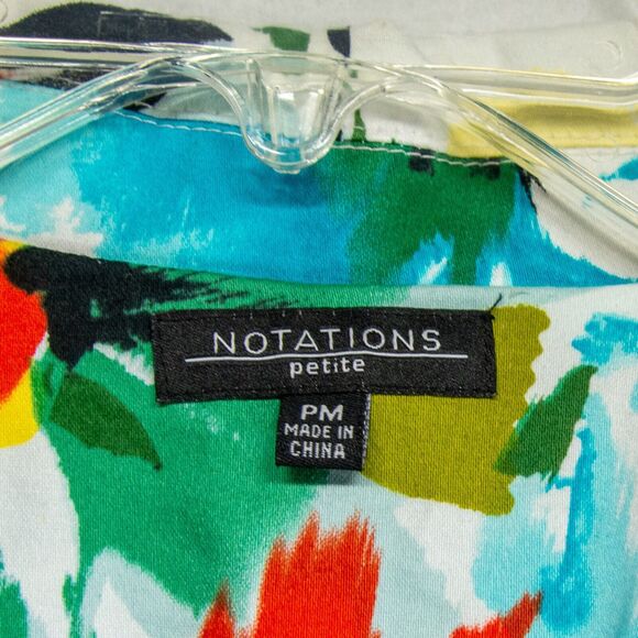 Women's Medium Petite NOTATIONS Hawaiian Print Lightweight Lined Blazer - Picture 3 of 4